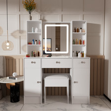 Large Makeup Table Set with 3