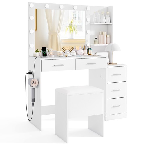 Vanity desk with mirror - with, and