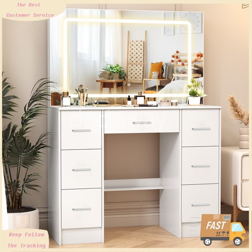Dressing table with led mirror - dressing,