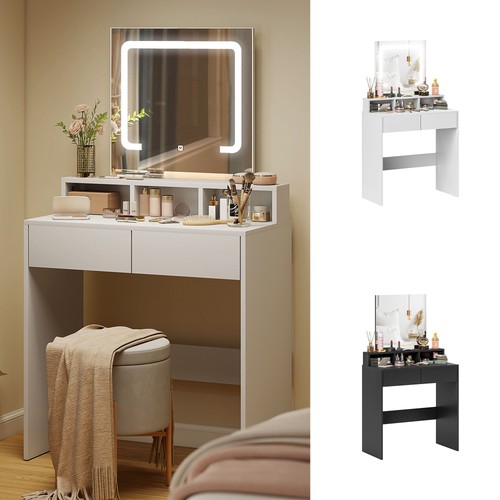 Vanity desk with - with, mirror