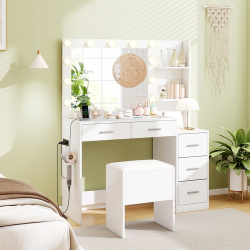 Vanity desk with mirror - vanity,