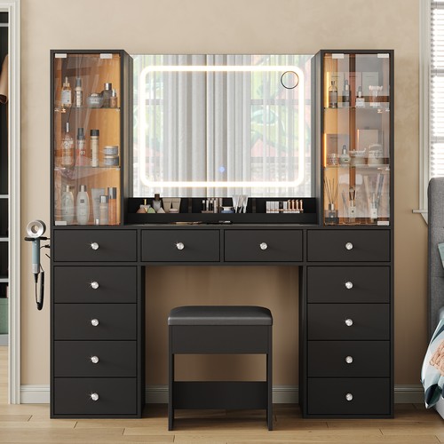 Vanity desk with drawers - vanity,