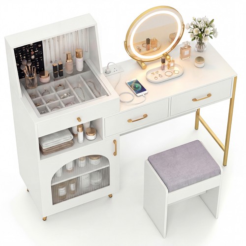Vanity desk with mirror and - vanity,
