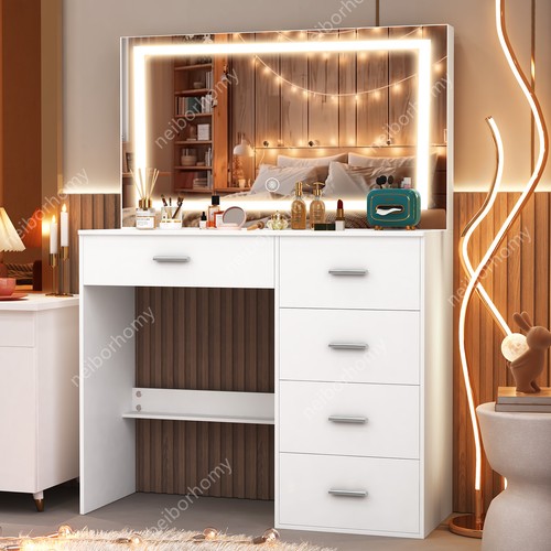 White dressing table with led - dressing,