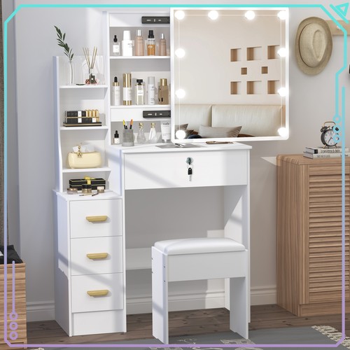 White vanity makeup table - makeup,